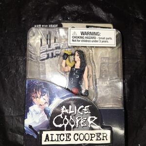 Alice Cooper Collectible Figure - Black Outfit with Yellow Microphone